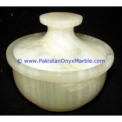 CUSTOM DESIGN WHITE ONYX CANDY JARS HANDICRAFTS